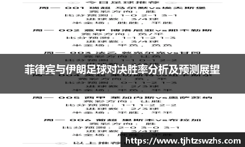 菲律宾与伊朗足球对决胜率分析及预测展望
